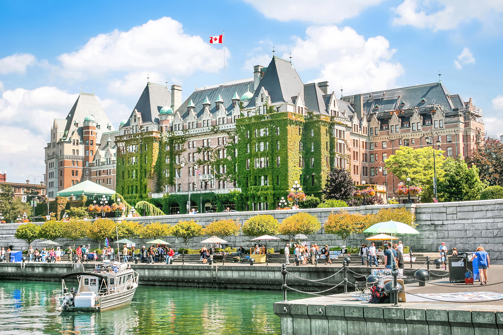 Beautiful view of Inner Harbour of Victoria, Vancouver Island, B.C., Canada