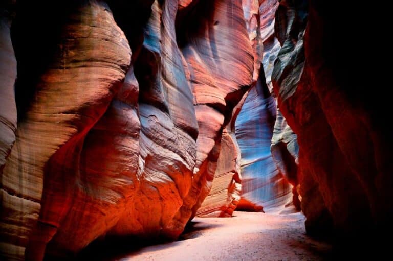 Colorful Walls Of Buckskin Gulch Slot Canyon. Grand Staircase Escalante