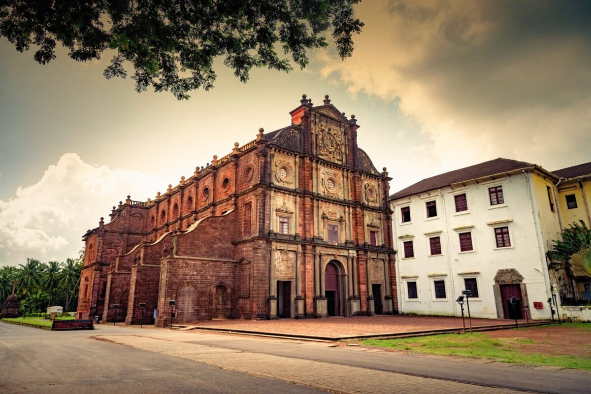 Ancient Basilica of Bom Jesus church at Goa, India.