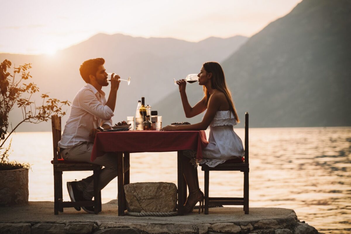 Couple Is Having A Private Event Dinner On A Tropical