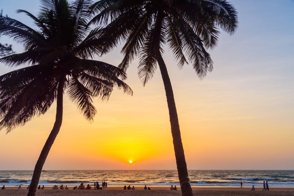 Sunset on Kudle Beach in Gokarna. Karnataka. India