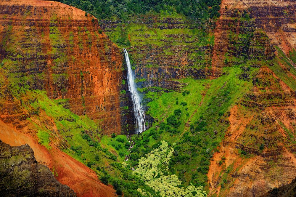 Stunning Aerial View Into Waimea Canyon Kauai Hawaii