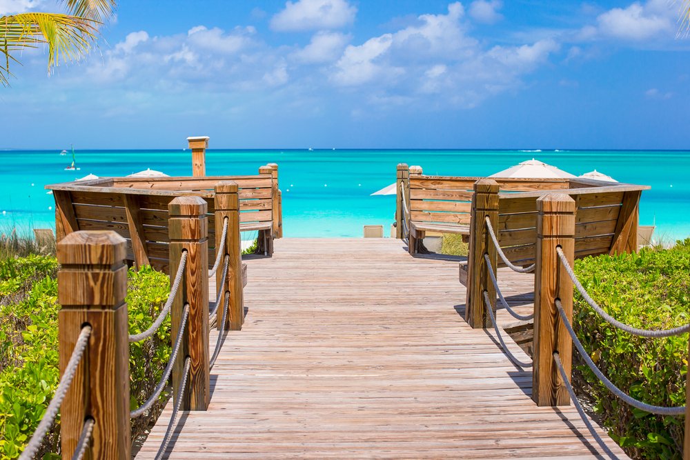 Beautiful Tropical Landscape On Providenciales Island In The Turks