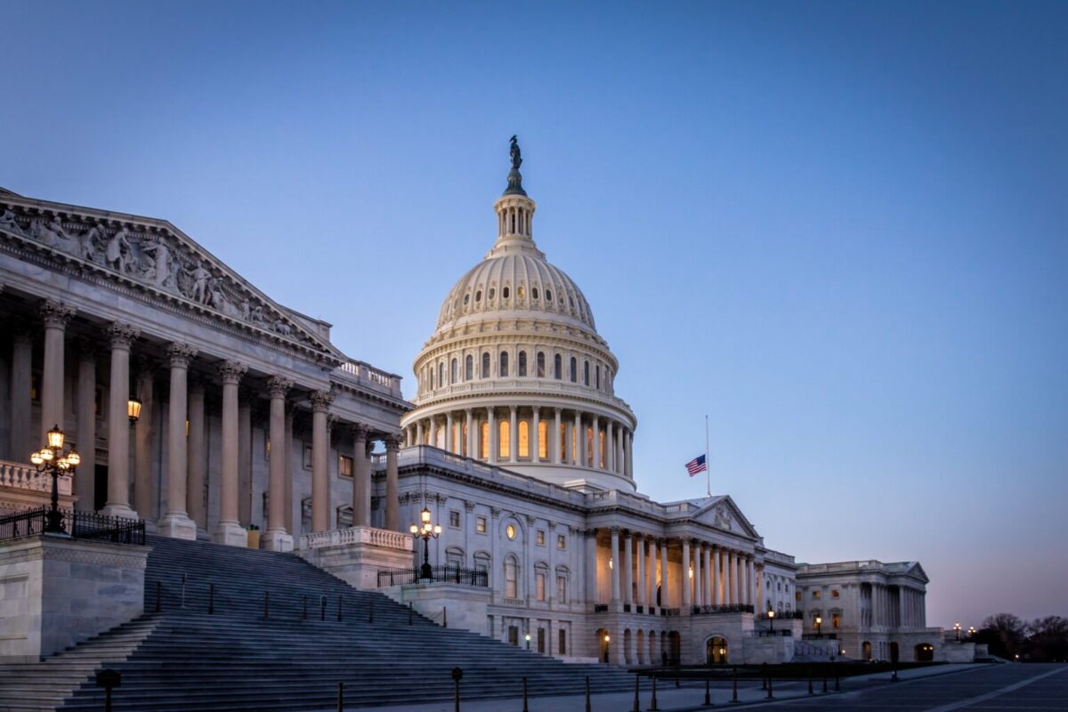 United States Capitol Building At Sunset, Washington Dc, Usa