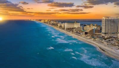 Cancun Sunset With Cloud