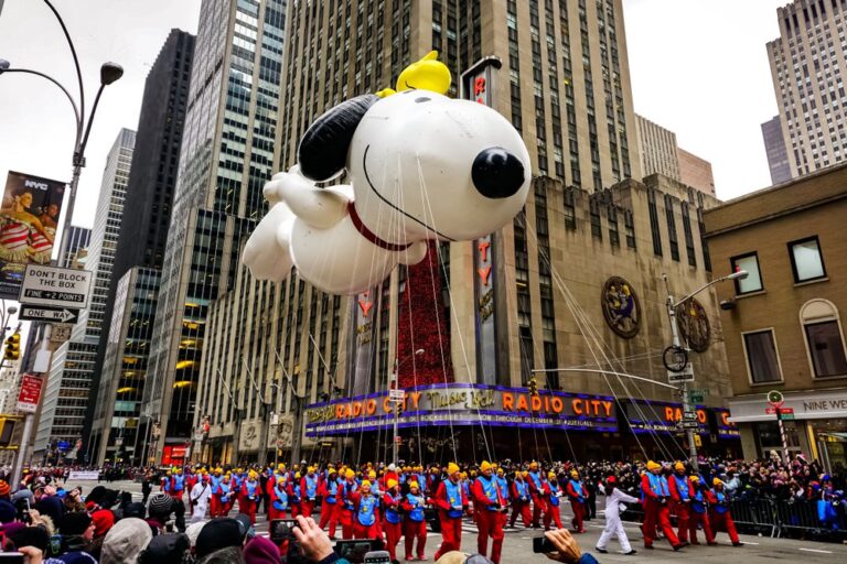 Snoopy Balloon Floats, in The Air During The Annual Macy's