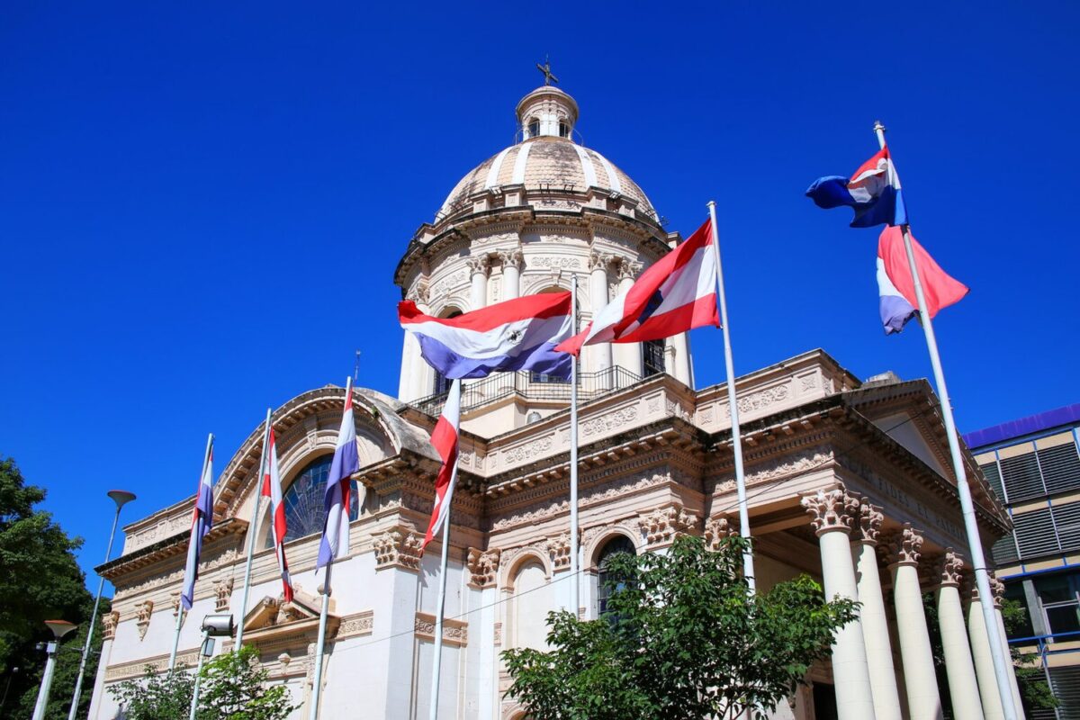 National Pantheon Of The Heroes In Asuncion, Paraguay. It is the mausoleum where lie the remains of great heroes of Paraguayan history.