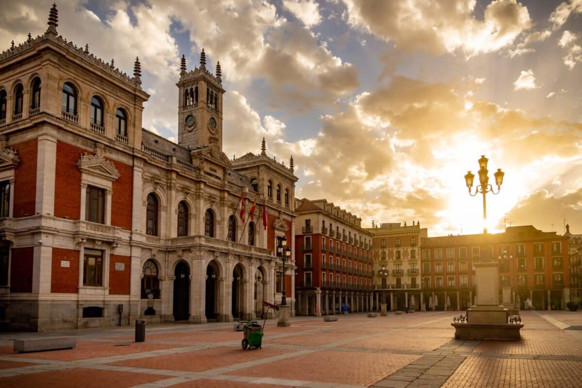 Plaza Mayor de Valladolid with the Town Hall in Spain