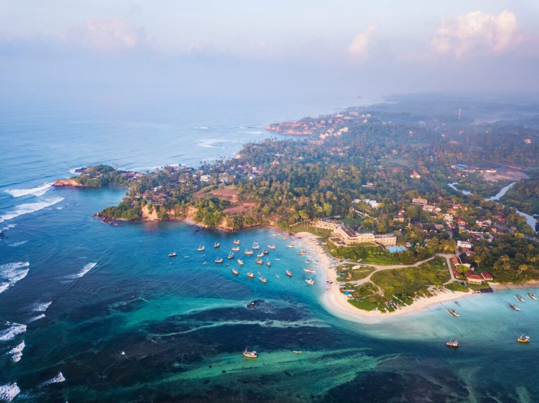 Aerial View Of The Weligama Cape With Fishing Village