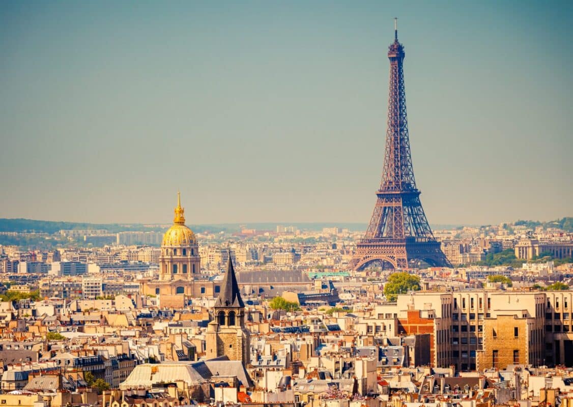 Stunning view of the Eiffel Tower from Paris, France.