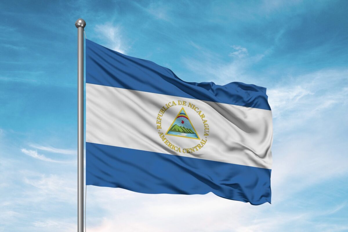 Though minimal, the flag of Nicaragua does have a small bit of purple in it.