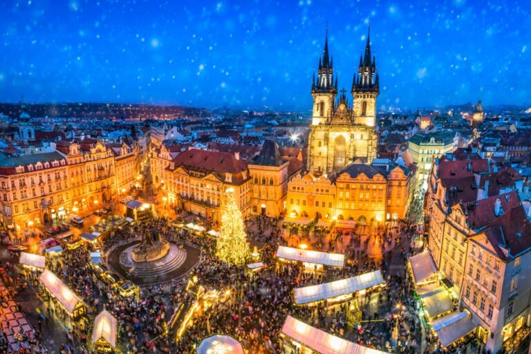 Traditional Christmas Market At The Old Town Square In Prague