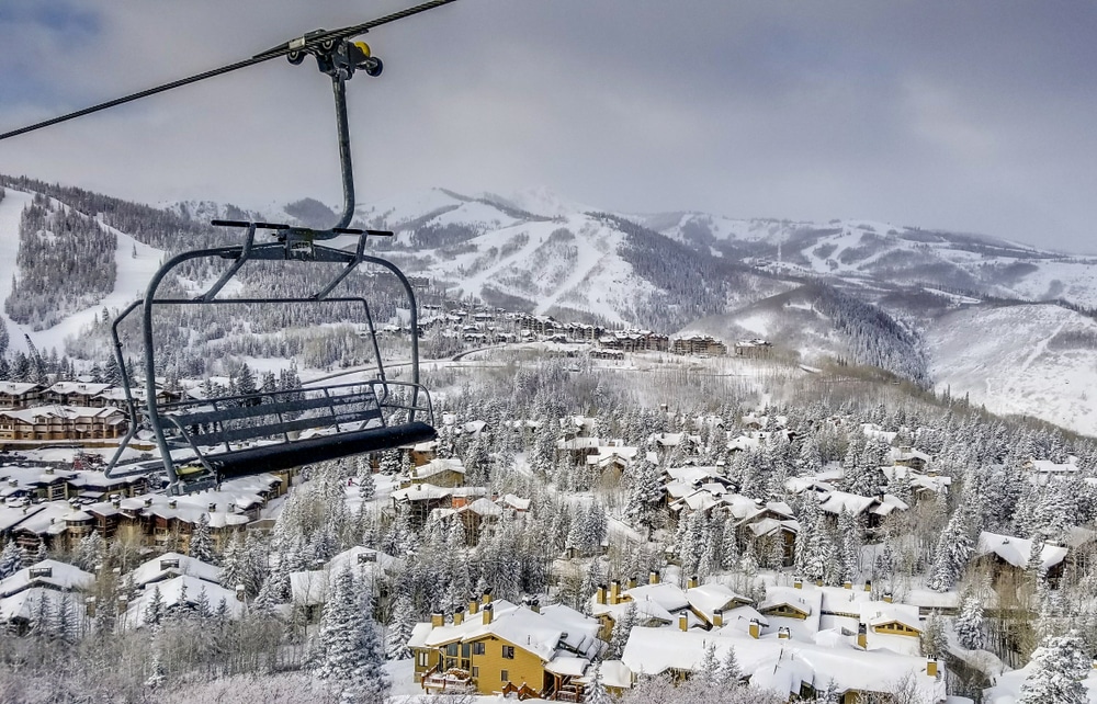 A chairlift at the Deer Valley Resort in Utah