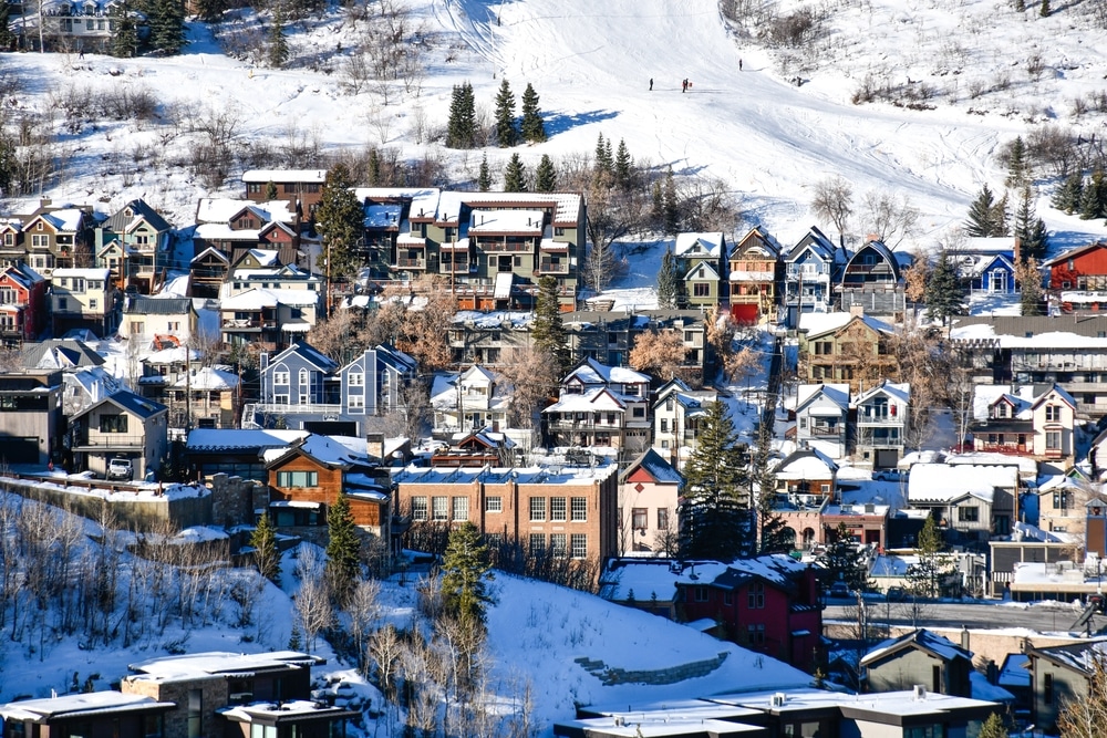 Park City ski area in Utah during the winter season