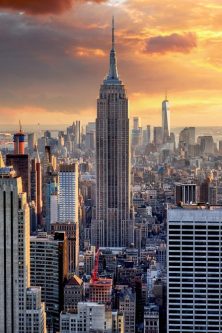 New York Skyline At Sunset