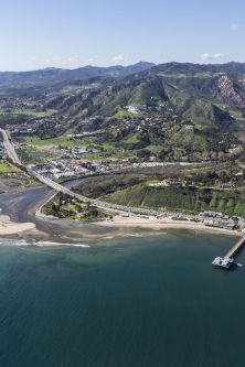 Aerial,View,Of,Malibu,Pier,And,Surfrider,Beach,Near,Los